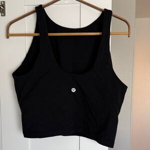 lululemon Black Women's Crop Top high neck with shelf bra inside size 12